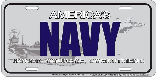 signs 4 fun Navy America's License Plate