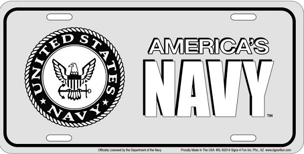 signs 4 fun Navy Emblem License Plate
