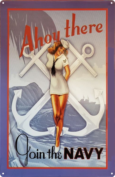 signs 4 fun Navy Girl - Ahoy There Metal Sign