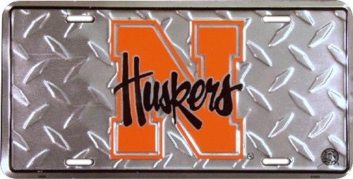 signs 4 fun Nebraska Huskers Diamond License Plate