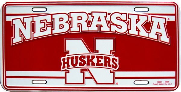 signs 4 fun Nebraska Huskers License Plate