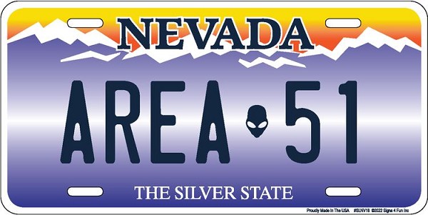 signs 4 fun Nevada Area 51 License Plate