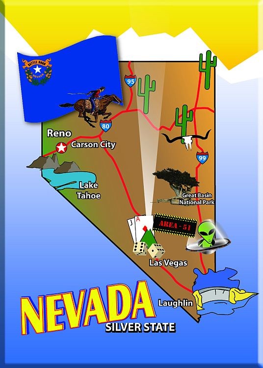 signs 4 fun Nevada State Map Magnet