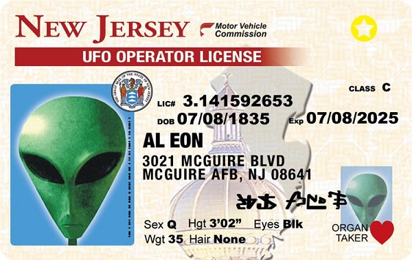signs 4 fun New Jersey Alien ID