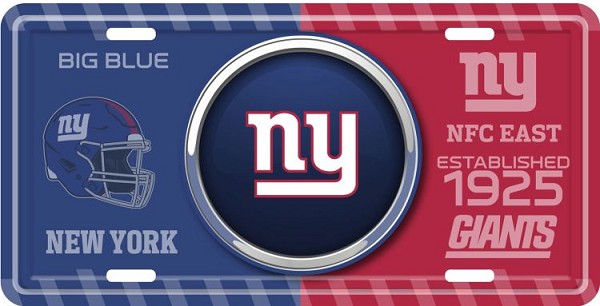 signs 4 fun New York Giants Bullseye License Plate