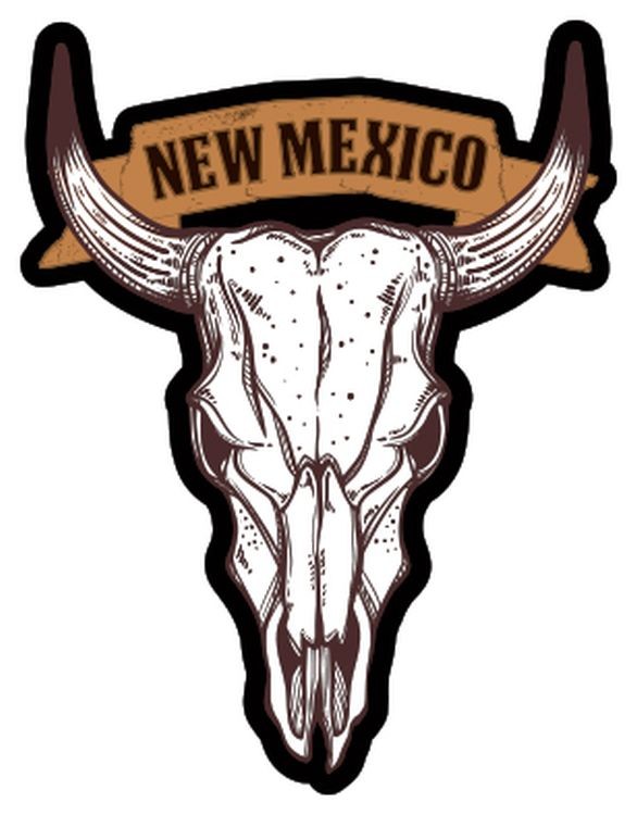 signs 4 fun NM Cattle Skull Lg Sticker