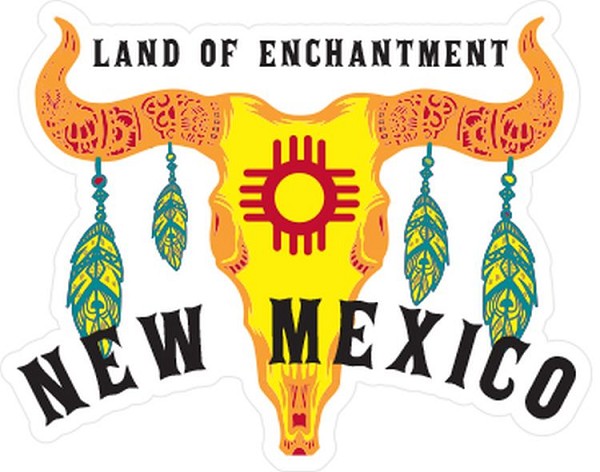 signs 4 fun NM Cattle Skull Zia Lg Sticker