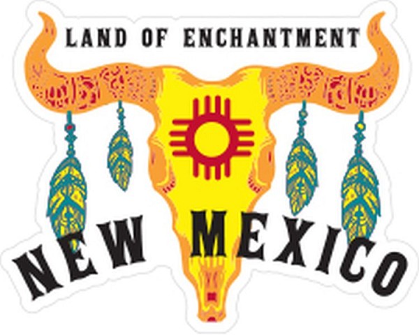 signs 4 fun NM Cattle Skull Zia Sm Sticker