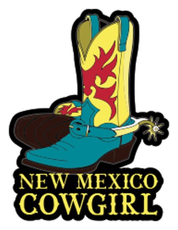 signs 4 fun NM Cowgirl Sm Sticker
