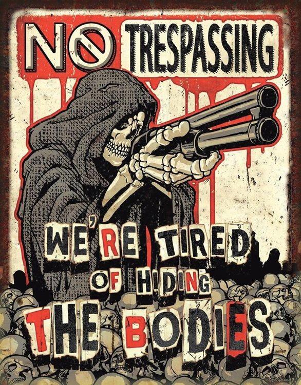 signs 4 fun No Trespassing - Bodies Metal Sign