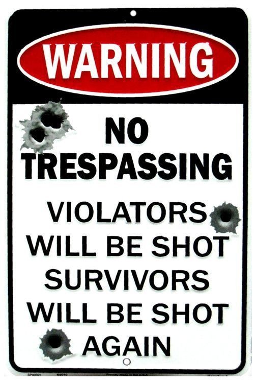 signs 4 fun No Trespassing Bullets Sm. Parking Sign