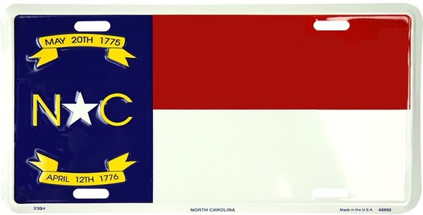 signs 4 fun North Carolina Flag License Plate