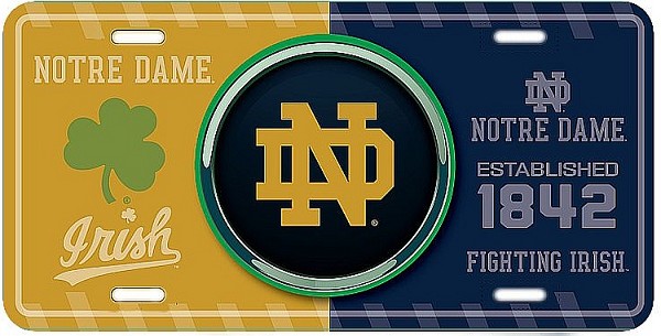 signs 4 fun Notre Dame NCAA Bullseye License Plate