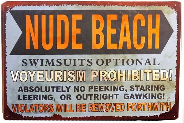 signs 4 fun Nude Beach Metal Sign
