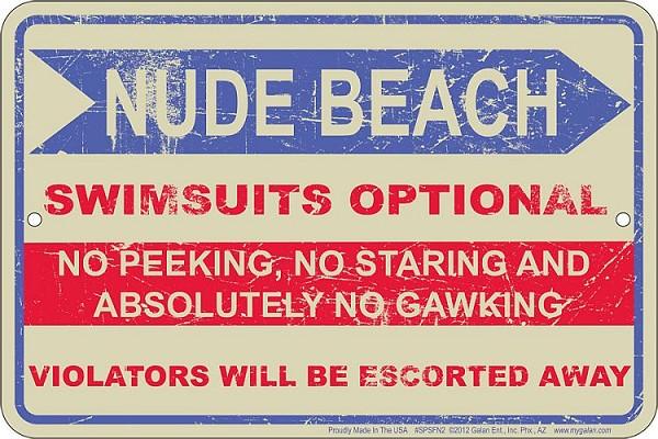 signs 4 fun Nude Beach Sm. Parking Sign
