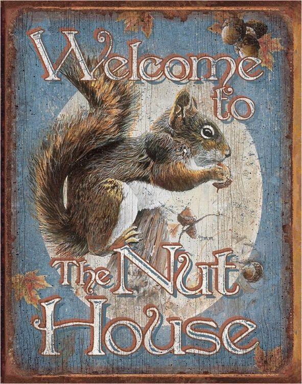 signs 4 fun Nut House - Welcome Metal Sign
