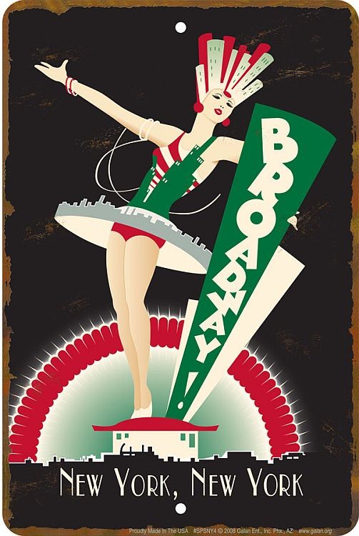 signs 4 fun NY Deco Broadway Small Parking Sign