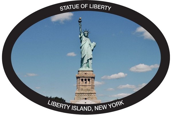 signs 4 fun NY Liberty Picture Oval Large Sticker