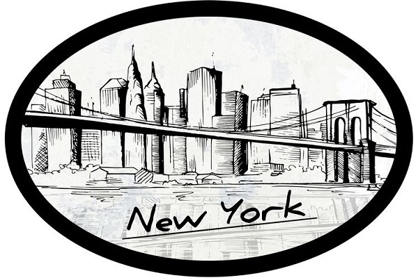 signs 4 fun NY Skyline Oval Sticker