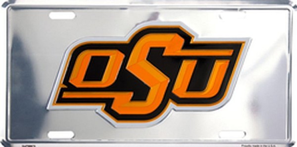 signs 4 fun Oklahoma State Polished License Plate