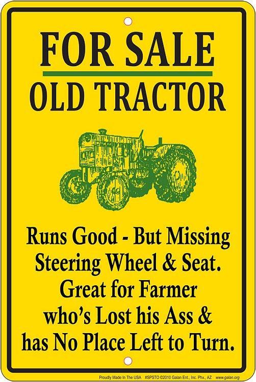 signs 4 fun Old Tractor - Sm. Parking Sign