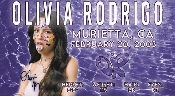 signs 4 fun Olivia Rodrigo ID