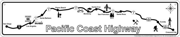 signs 4 fun Pacific Coast Highway Map Street Sign