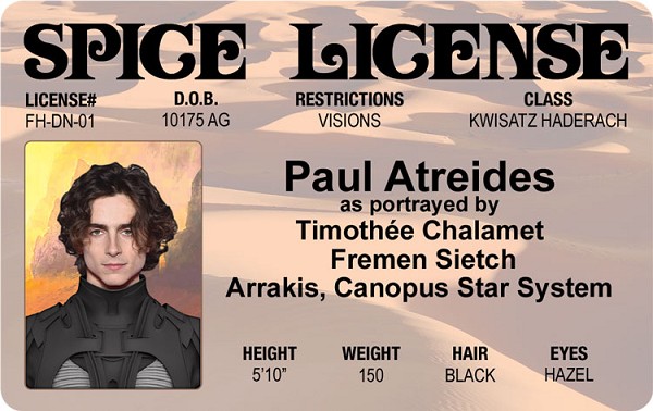 signs 4 fun Paul Atreides - DUNE ID