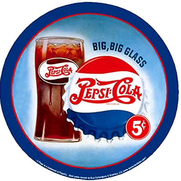 signs 4 fun Pepsi Big Glass Round Sign