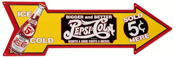 signs 4 fun Pepsi Large Arrow Sign