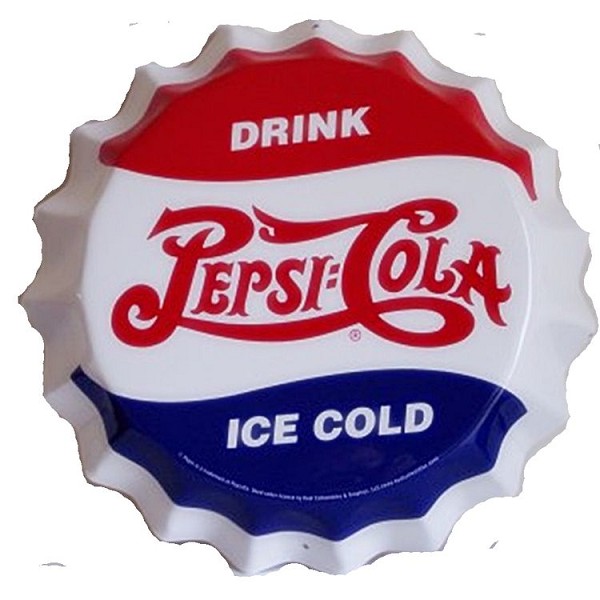 signs 4 fun Pepsi Molded Bottle Cap Die Cut Sign