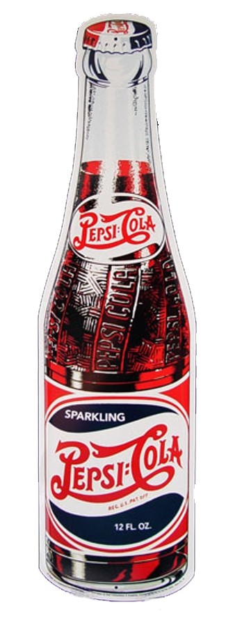 signs 4 fun Pepsi Molded Bottle Die Cut Sign