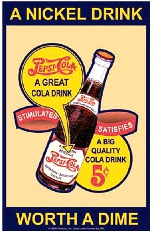 signs 4 fun Pepsi Nickle Drink Metal Sign