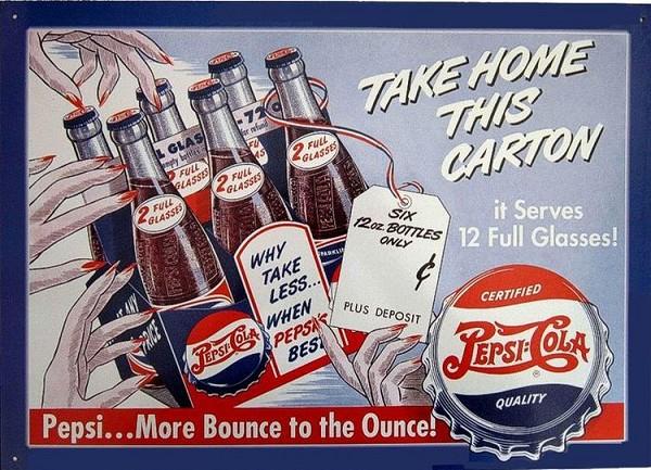 signs 4 fun Pepsi Take Home Carton Metal Sign
