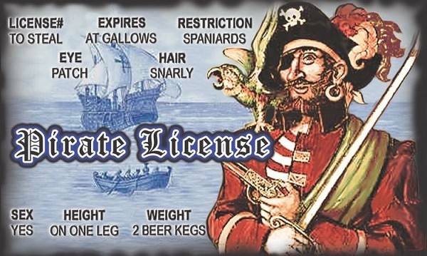 signs 4 fun Pirate's License ID