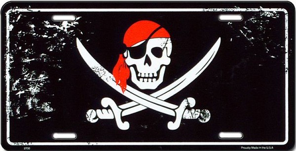 signs 4 fun Pirate Skull License Plate