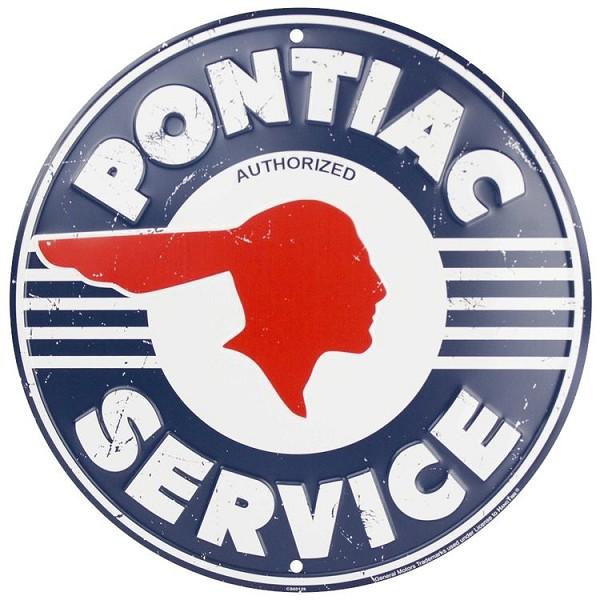 signs 4 fun Pontiac Service Weathered Round Sign