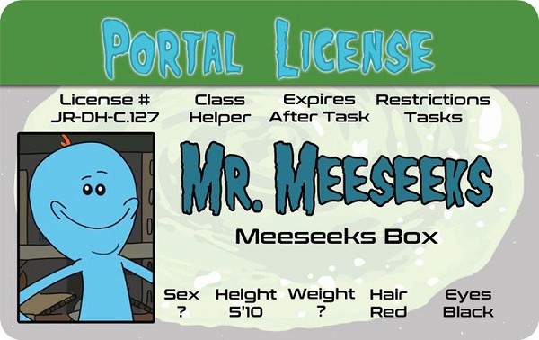 signs 4 fun Portal Mr. Meeseek ID