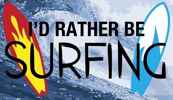 signs 4 fun Rather Be Surfing Sticker