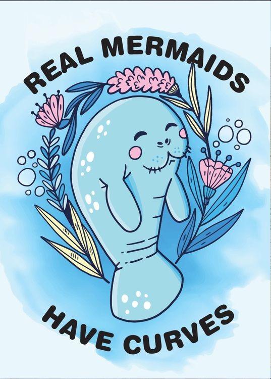 signs 4 fun Real Mermaid Manatee Magnet