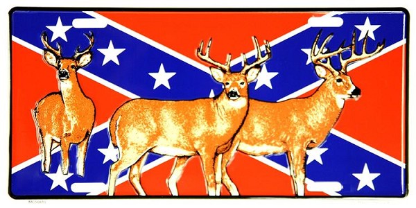 signs 4 fun Rebel Flag Deer License Plate