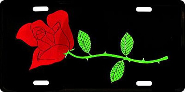 signs 4 fun Red Rose License Plate
