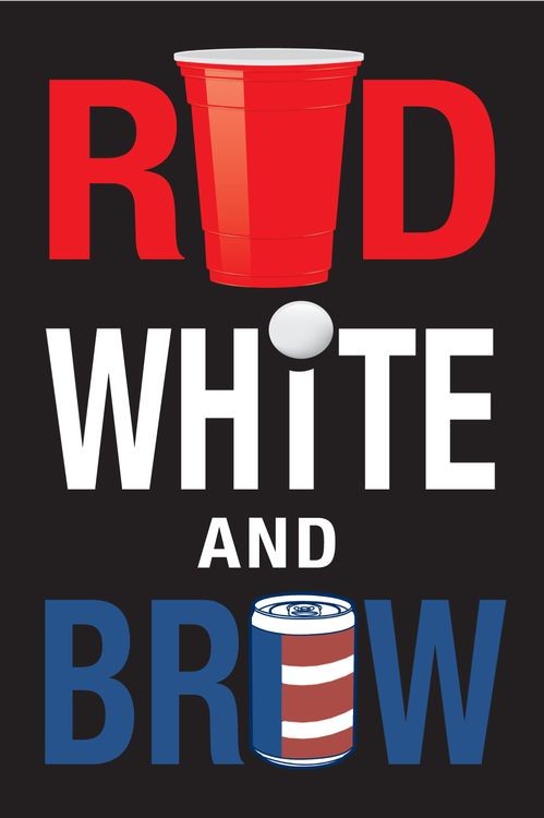 signs 4 fun Red White And Brew Large Sticker