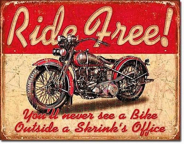 signs 4 fun Ride Free Metal Tin Sign