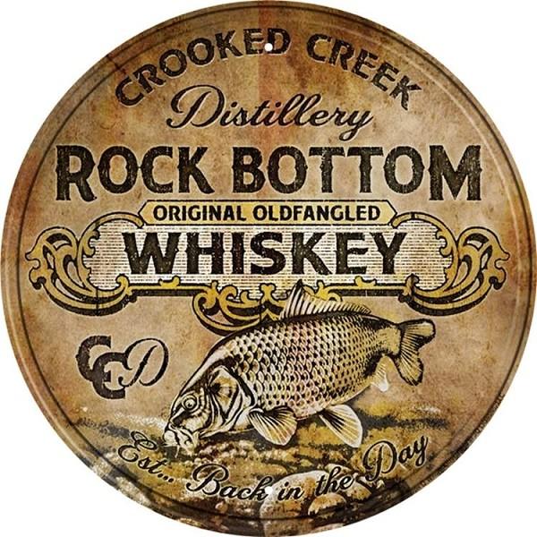 signs 4 fun Rock Bottom Whiskey Round Sign