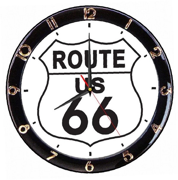 signs 4 fun Route 66 12 inch Round Wall Clock