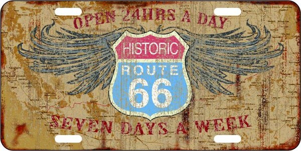 signs 4 fun Route 66 24 Hours License Plate