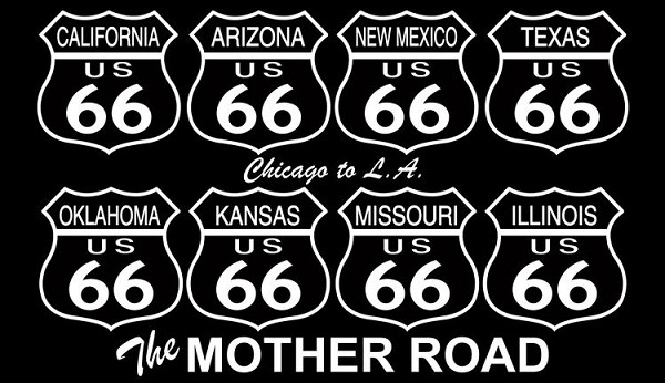 signs 4 fun Route 66 8 Shields Black Sticker