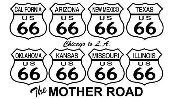 signs 4 fun Route 66 8 Shields White Sticker