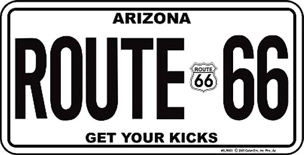 signs 4 fun Route 66 Arizona License Plate